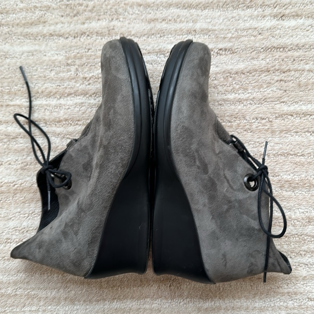 Wolky Hope Pombai Women's Suede Wedge Ankle Booties Shoes Gray Size EU 39 | US 8 - Picture 10 of 17